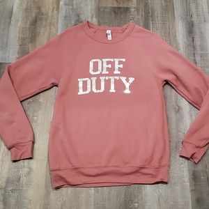 Wander Beauty Off Duty Influencer PR Sweatshirt Sz M Dusty Rose Metallic
